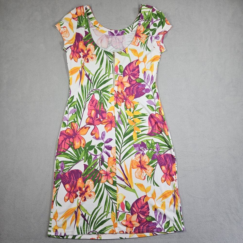 Tommy Bahama Shirt Dress Womens Small Knee Length Short Sleeve Floral Tropical - Picture 5 of 11
